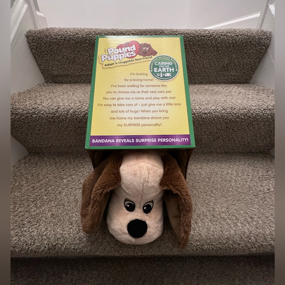 NIB Pound Puppies Tan/brown Color with Fluffy Ears Newborn Puppy